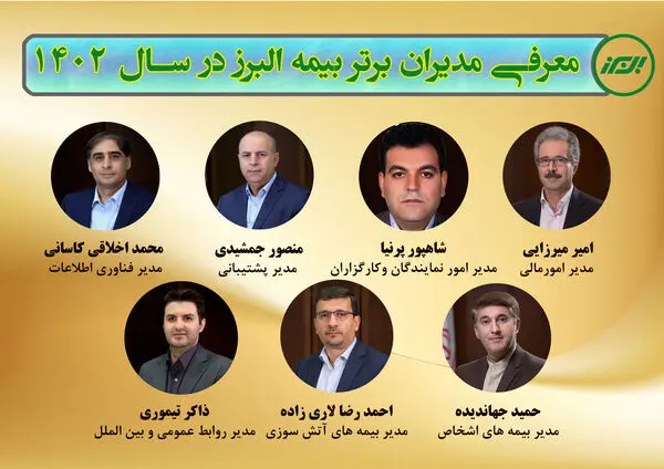 معرفی مدیران برتر بیمه البرز در سال 1402