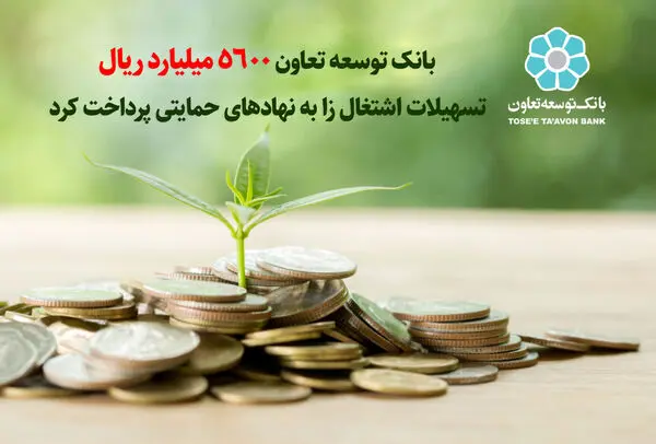 بانک توسعه تعاون 5600 میلیارد ریال تسهیلات به مددجویان نهاد های حمایتی پرداخت کرد