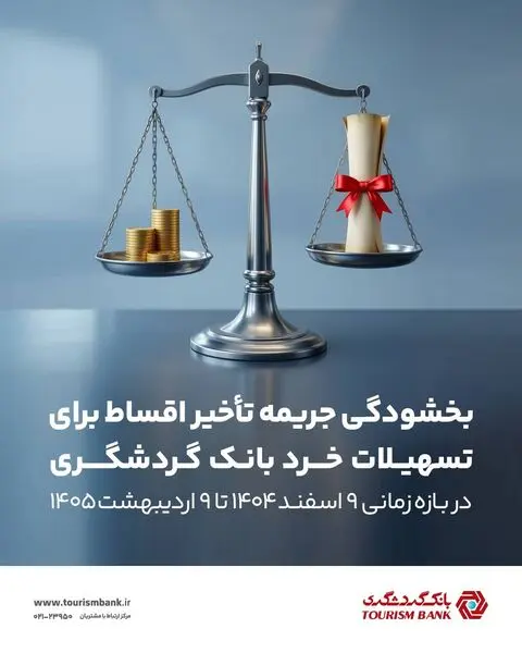 بخشش جرایم دیرکرد تسهیلات خرد بانک گردشگری

