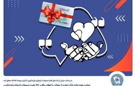 پیشتازی بانک تجارت در حمایت از جوانان با اعطای بیش از 63 هزار فقره وام ازدواج