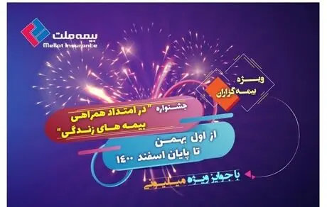 جشنواره بیمه‌ های زندگی بیمه ملت با جوایز ارزنده برگزار می‌ شود 