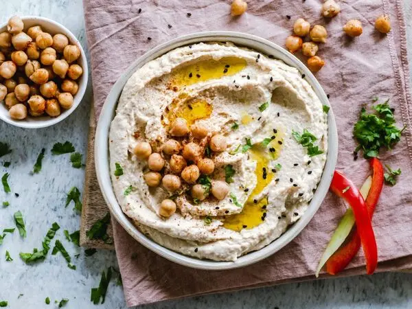 
طرز تهیه حمص یا هوموس لبنانی با نخود و ارده + طرز تهیه حمص بادمجان