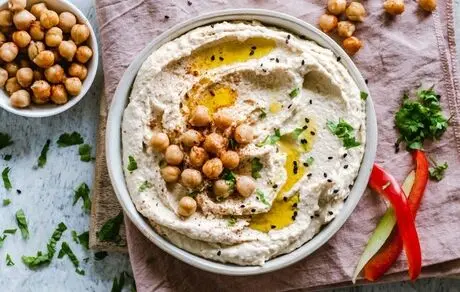 
طرز تهیه حمص یا هوموس لبنانی با نخود و ارده + طرز تهیه حمص بادمجان
