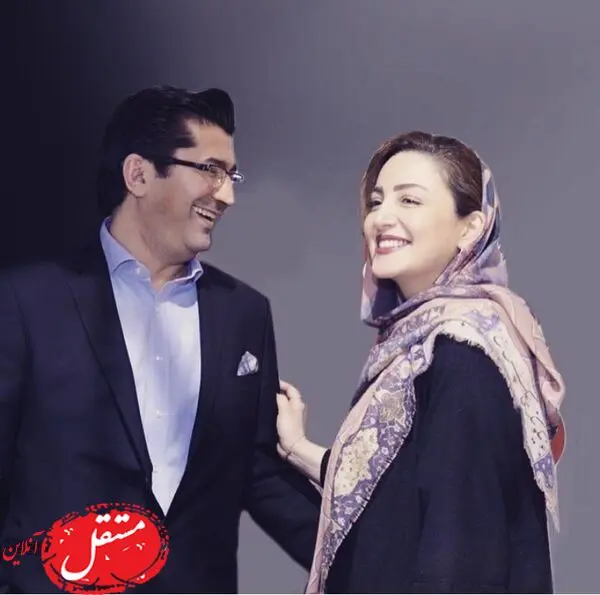 خندهای خانم بازیگر در بغل همسرش + عکس