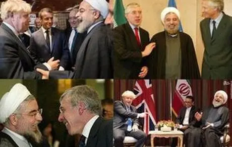 تکرار خنده‌های روحانی با نخست وزیر انگلیس+ عکس