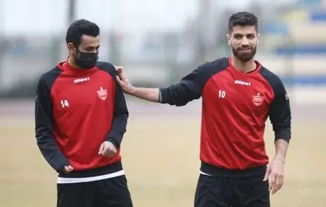 سرلک و پهلوان در تمرینات گروهی پرسپولیس