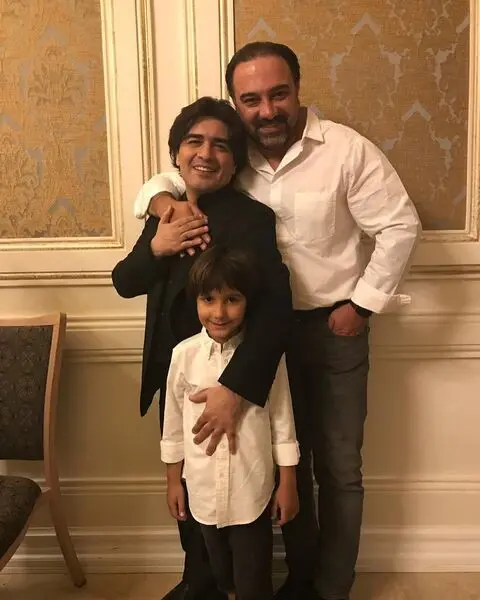  برزو ارجمند و پسرش در کنار پیانیست سرشناس + عکس