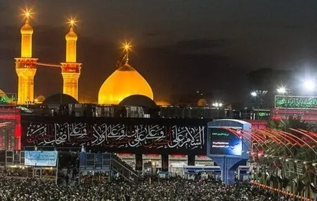 تبادل پرچم حرم امام رضا(ع) و حرم امام حسین(ع) در نقطه صفر مرزی