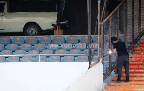 جایگاه بانوان در ورزشگاه حفاظ کشی شد +عکس