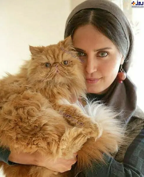 عکس جالب الناز شاکردوست و گربه اش + عکس