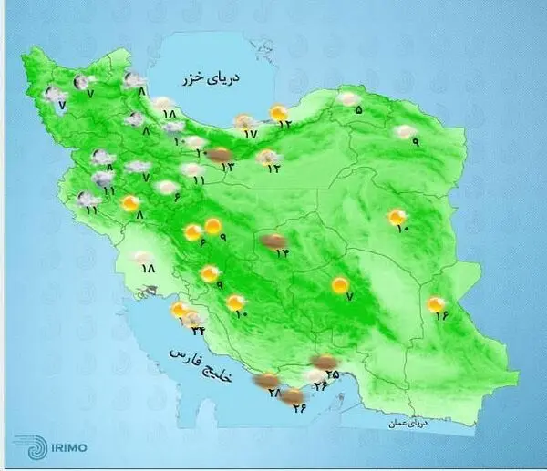 ورود سامانه بارشی جدید از شمال غرب کشور/ارتفاع موج در دریای عمان به ۳.۵متر رسید