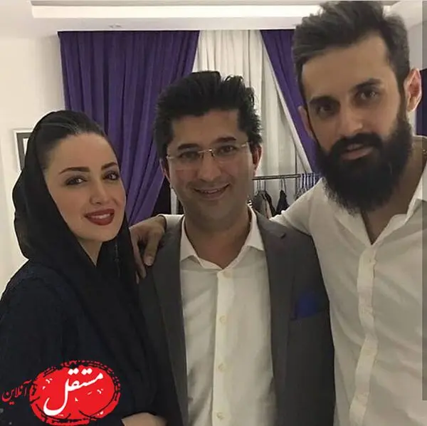 شیلا خدادا و همسرش در کنار بازیکن تیم ملی والیبال + عکس