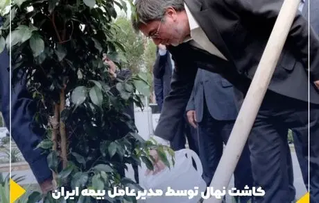 کاشت نهال توسط مدیرعامل بیمه ایران در روز درختکاری