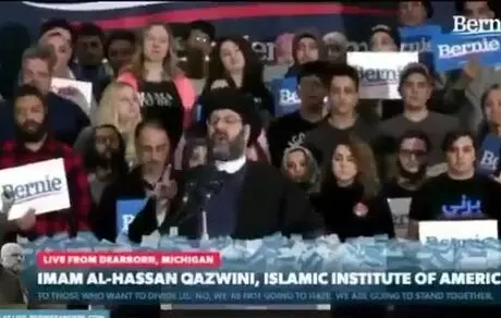 روحانی در میتینگ انتخاباتی برنی سندرز در ایالت میشیگان آمریکا! 