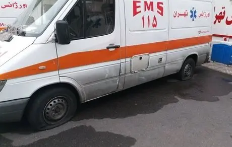 مرگ بیمار قلبی بر اثر پنچرکردن آمبولانس با قمه