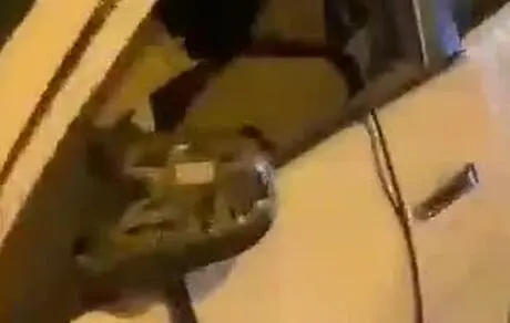 لحظه اصابت یکی از پهباد ها به پایگاه آمریکا در اربیل