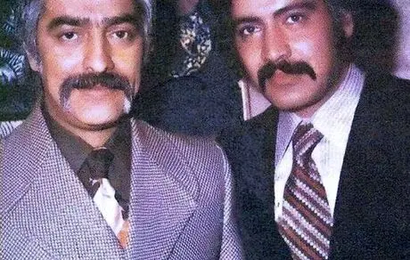 منوچهر وثوق و فردین با مدل سبیل خاص در دهه 50