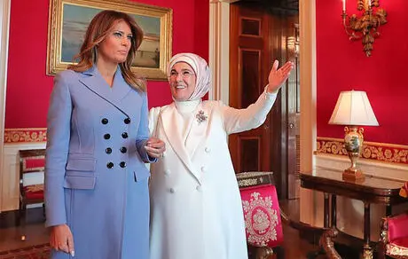 پوشش همسران ترامپ و اردوغان در کاخ سفید