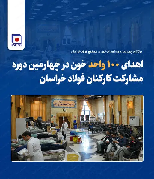 برگزاری چهارمین دوره اهدای خون در مجتمع فولاد خراسان