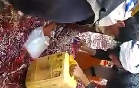 هجوم مردم برای جمع کردن بنزین از روی زمین