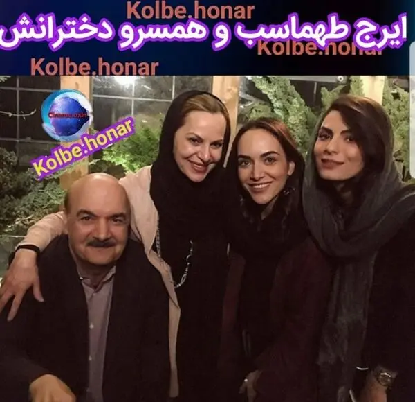 بابای کلاه قرمزی در کنار همسر و دخترانش + عکس